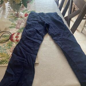 Nicole Miller Dark Blue Linen Pants